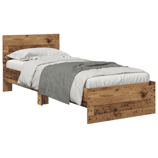 Estrutura de cama de solteiro para adultos Madeira Antiga 75 x 190 cm Madeira processada