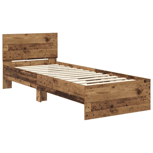 Estrutura de cama de solteiro para adultos Madeira Antiga 75 x 190 cm Madeira processada