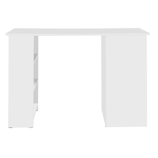Mesa Jobbi com 3 gavetas, mesa para computador com 3 prateleiras, branco fosco, 115 x 75 x 49 cm