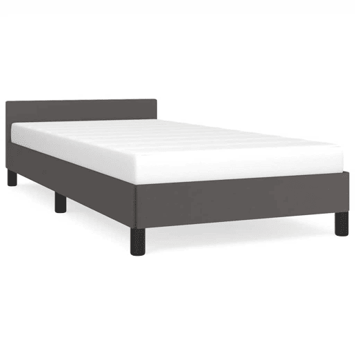 Estrutura de cama de solteiro para adultos c cabeceira 80x200 cm cinzento