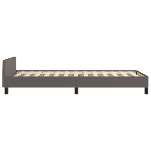 Estrutura de cama de solteiro para adultos c cabeceira 80x200 cm cinzento