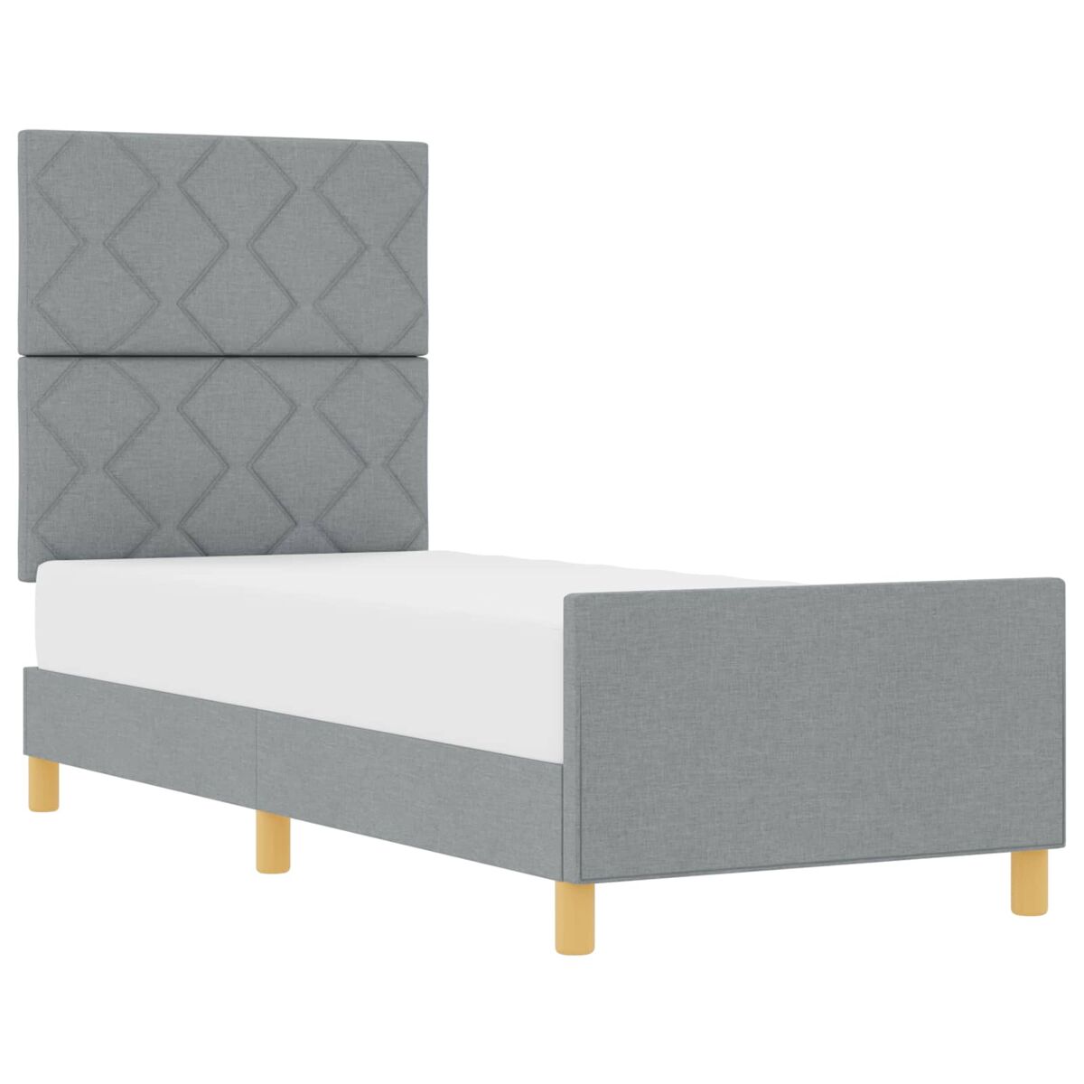 Estructura de cama individual para adultos con cabecera - gris claro 80 x 200 cm tela