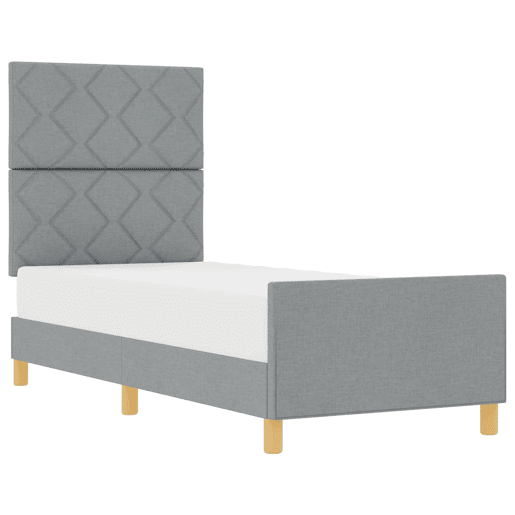 Estrutura de cama de solteiro simple, Cinzento-claro 80 x 200 cm tecido Estrutura de cama de solteiro simple, Cinzento-claro 80 x 200 cm tecido