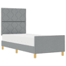 Estrutura de cama de solteiro simple, Cinzento-claro 80 x 200 cm tecido