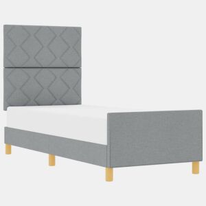 Estrutura de cama de solteiro simple, Cinzento-claro 80 x 200 cm tecido