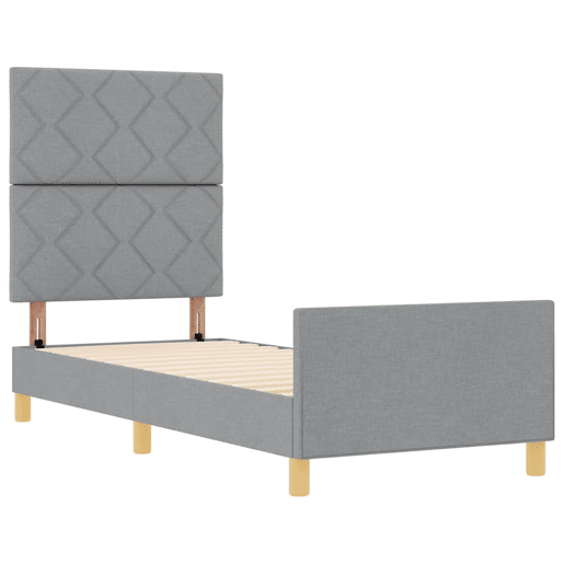 Estrutura de cama de solteiro simple, Cinzento-claro 80 x 200 cm tecido Estrutura de cama de solteiro simple, Cinzento-claro 80 x 200 cm tecido