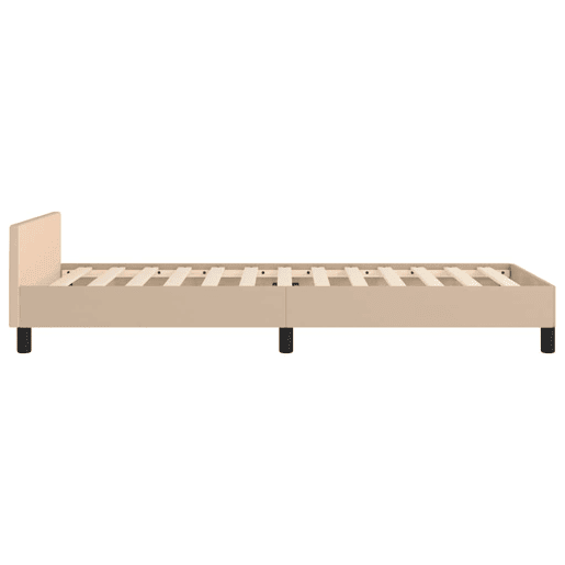 Estrutura de cama de solteiro para adultos c cabeceira 80x200 cm cappuccino