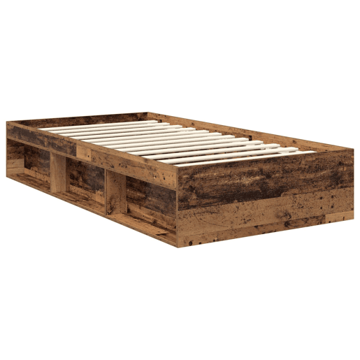 Estrutura de cama de solteiro para adultos com Cabeceira - Madeira antiga 100 x 200 cm