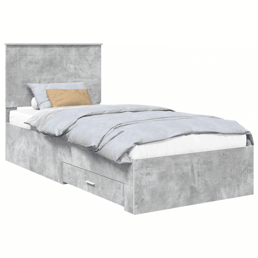 Estrutura de cama de solteiro para adultos Cinzento 90 x 190 cm Madeira processada
