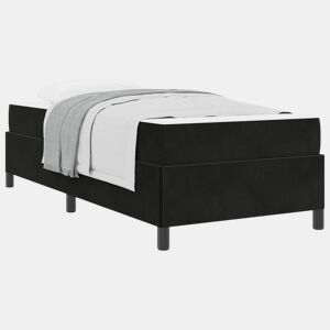 Estrutura de cama de solteiro para adultos com colchão Preto 90 x 190 cm tecido
