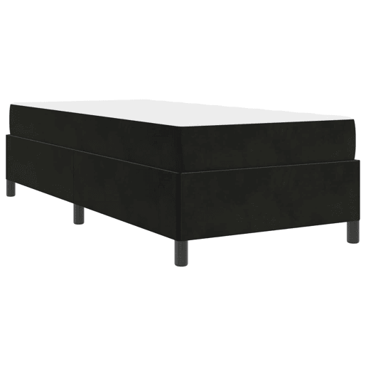Estrutura de cama de solteiro para adultos com colchão Preto 90 x 190 cm tecido