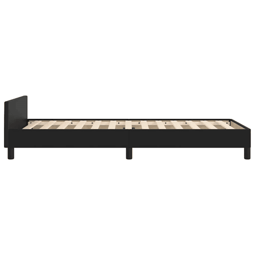 Estrutura de cama de solteiro para adultos c cabeceira 80x200 cm preto