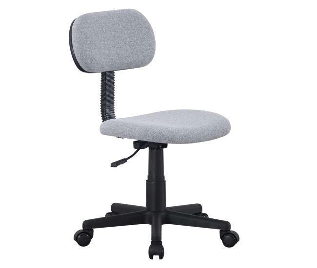Silla escritorio juvenil lucky, silla estudio dormitorio giratoria tela gris 44x75-87x43 cm