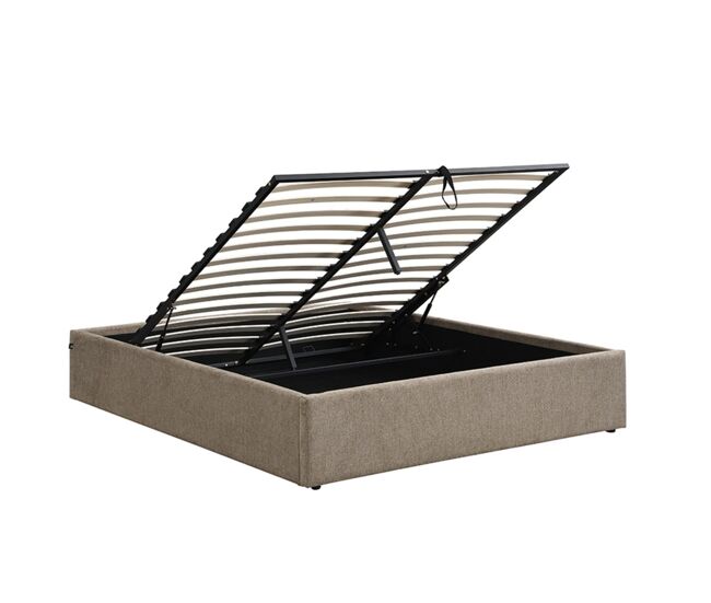 Cama con arcón 140x190 cm en tejido jaspeado - alix