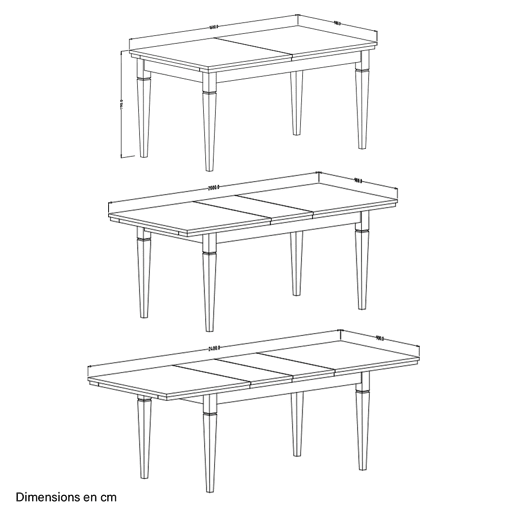 Mesa de jantar extensível 6 a 8 lugares Martin Verde e Madeira