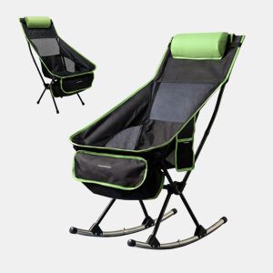 Cadeira de balanço dobrável camping com almofada e capa InnovaGoods