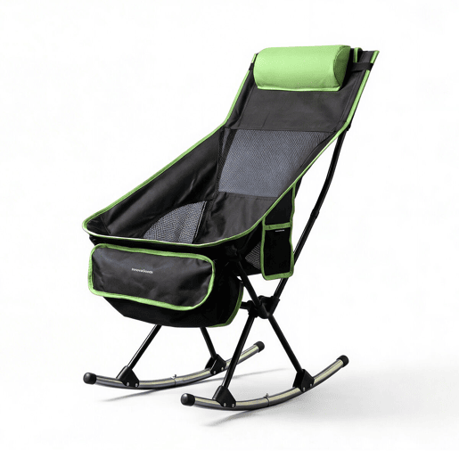 Cadeira de balanço dobrável camping com almofada e capa InnovaGoods Cadeira de balanço dobrável camping com almofada e capa InnovaGoods