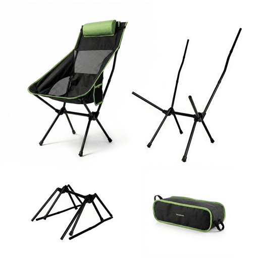 Cadeira de balanço dobrável camping com almofada e capa InnovaGoods Cadeira de balanço dobrável camping com almofada e capa InnovaGoods