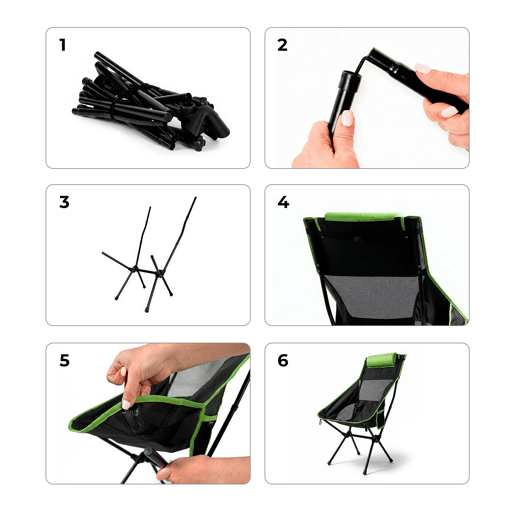 Cadeira de balanço dobrável camping com almofada e capa InnovaGoods Cadeira de balanço dobrável camping com almofada e capa InnovaGoods