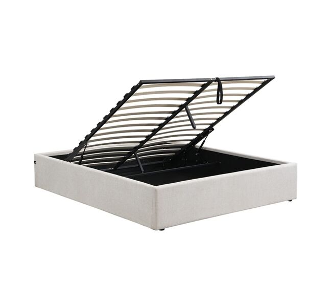 Cama con arcón 140x190 cm en tejido jaspeado - alix