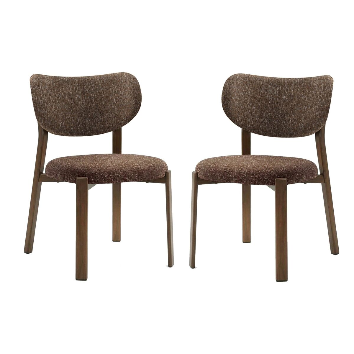 Lote de 2 sillas de tela con patas con acabado de madera a77 cm - oslo