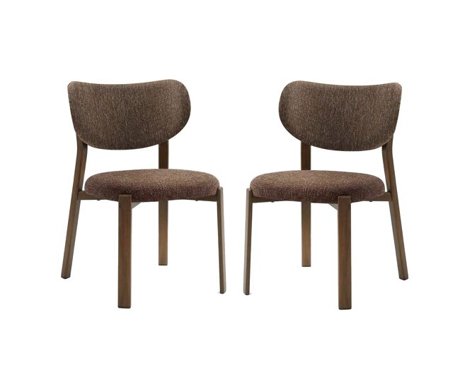 Lote de 2 sillas de tela con patas con acabado de madera a77 cm - oslo