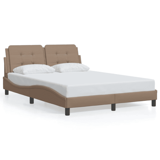 Estrutura de Cama de casal moderno com LED sem colchão Zadar 140x190 cm cappuccino