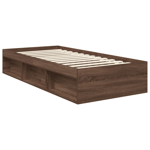 Estrutura de cama de solteiro moderno com cabeceira - Carvalho Marrom 90 x 190 cm