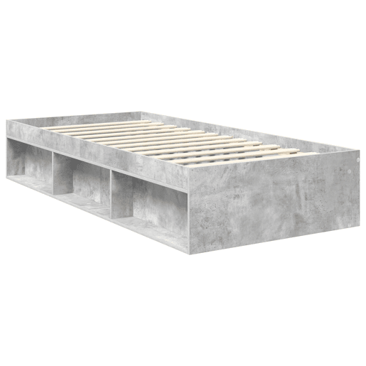 Estrutura de cama de solteiro para adultos com cabeceira Cinza Concreto 90 x 190 cm