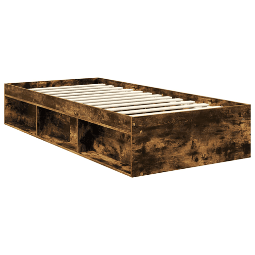 Estrutura de cama de solteiro para adultos com cabeceira Carvalho Defumado 90 x 190 cm