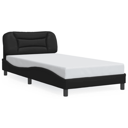 Estrutura de cama de solteiro para adultos com LED 100x200cm preto