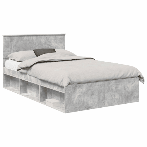 Estrutura da Cama de casal simple com cabeceira Cinza Concreto 135 x 190 cm