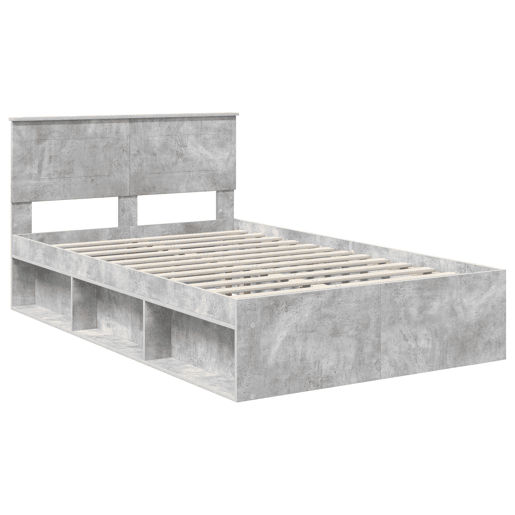 Estrutura da Cama de casal simple com cabeceira Cinza Concreto 135 x 190 cm