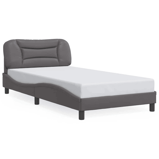 Estrutura de cama de solteiro para adultos com LED 100x200cm cinza