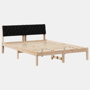 Estrutura da Cama de casal simple com cabeceira Castanho e preto 140 x 200 cm