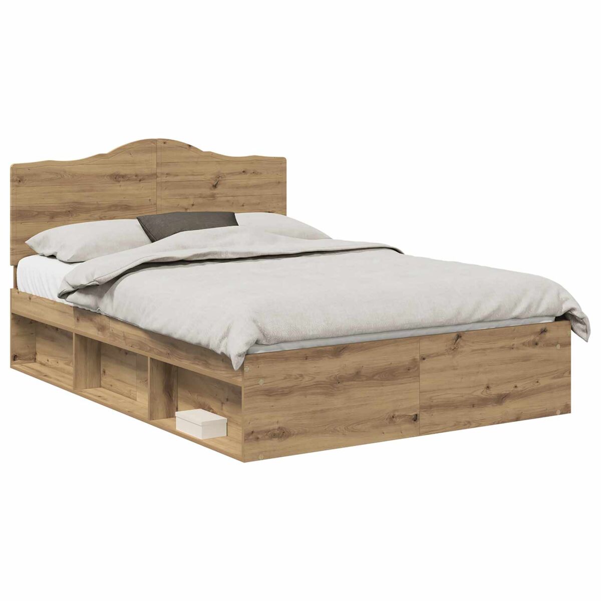 Estructura de cama matrimonial 143x196 Roble Artisan