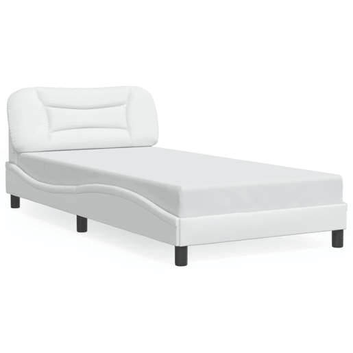 Estrutura de cama de solteiro para adultos com LED 100x200 cm branco