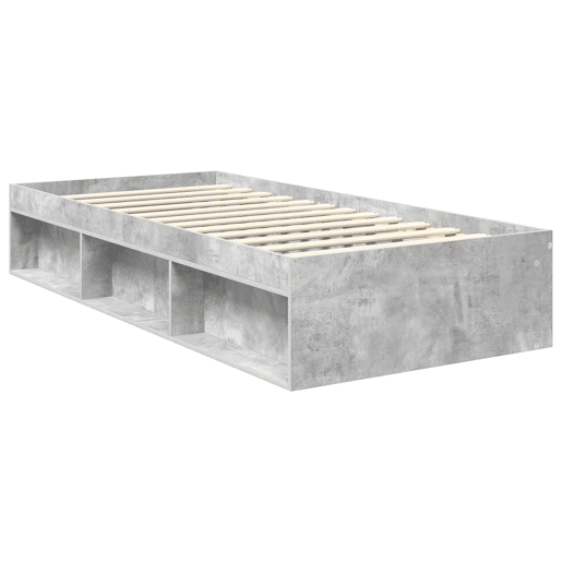 Estrutura de cama de solteiro para adultos com cabeceira Cinza Concreto 90 x 190 cm Estrutura de cama de solteiro para adultos com cabeceira Cinza Concreto 90 x 190 cm