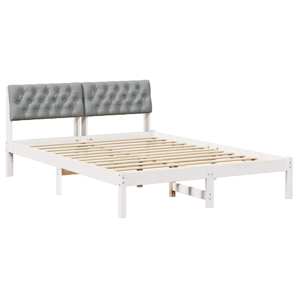 Estructura de cama matrimonial 145x214 Blanco/ Gris Claro