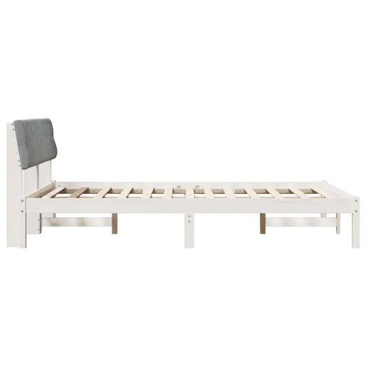 Estrutura De Cama De Casal Simple - Branco e cinza claro 140 x 200 cm