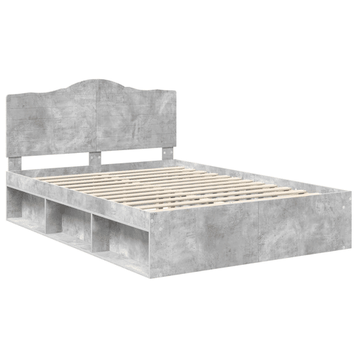 Estrutura de Cama de casal para adultos com cabeceira Concreto 140 x 190 cm