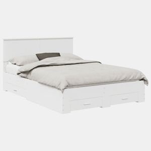 Estrutura De Cama De Casal Moderno - Branco 140 x 190 cm Madeira processada