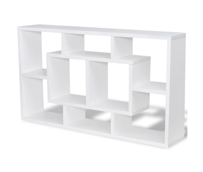 Estantería de pared rijeka 8 compartimentos blanco 47,5x85x16 cm