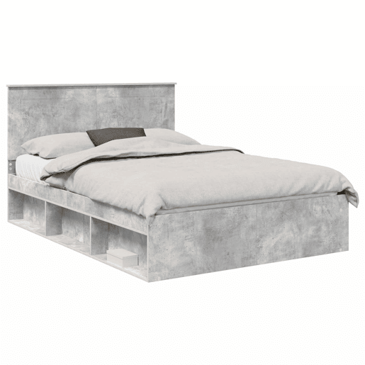 Estrutura de Cama de casal para adultos com cabeceira Concreto 140 x 190 cm
