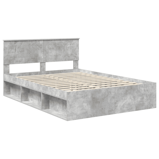 Estrutura De Cama De Casal Simple - Concreto 140 x 190 cm Madeira processada