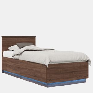 Estrutura de cama de solteiro moderno com cabeceira - Carvalho Marrom 70 x 190 cm