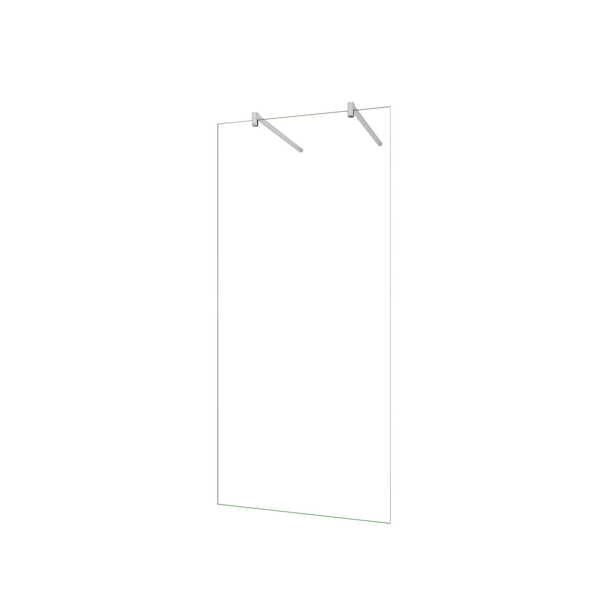 Mampara de ducha fija vidrio antical 8mm 57x200cm con dos barras 90cm