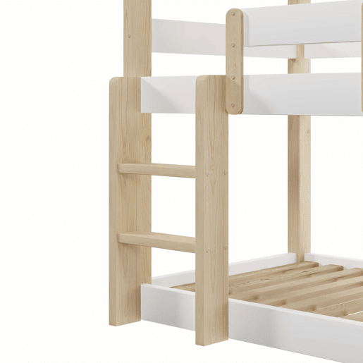 Beliche triplo 90x190 cm - para crianças, adolescentes e adultos, design robusto e seguro - Branco e natural