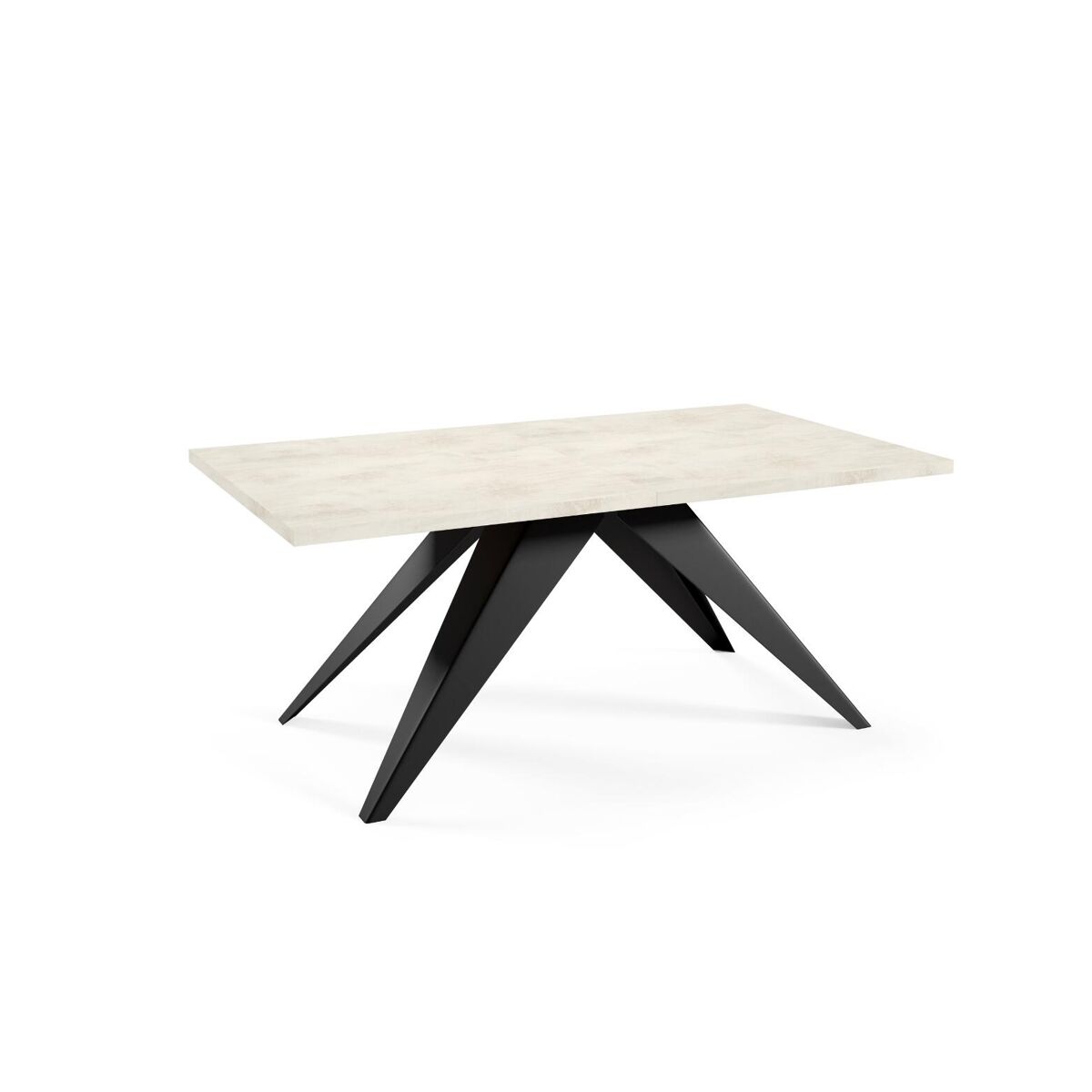 Mesa de comedor vento 80x240x76 blanco, negro