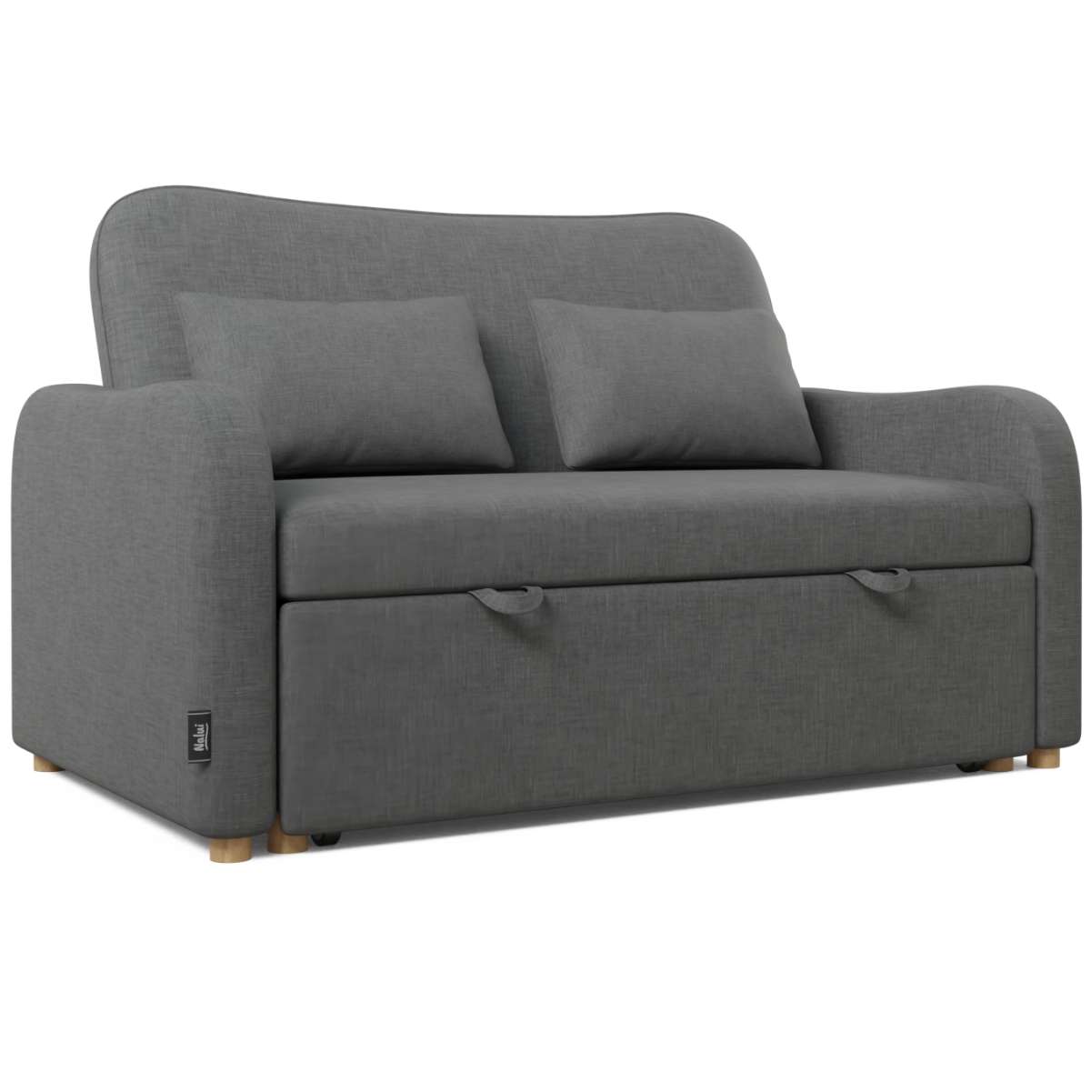 Sofá cama buddy 2 nalui gris marengo 2 plazas (137x100x87cm) con 2 cojines